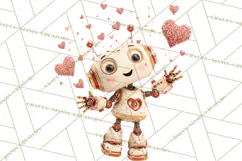 Valentine Robot Png Clipart, Cute Valentine Characters Product Image 5