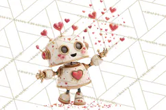 Valentine Robot Png Clipart, Cute Valentine Characters Product Image 2