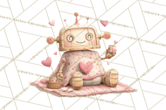 Valentine Robot Png Clipart, Cute Valentine Characters Product Image 3