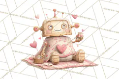 Valentine Robot Png Clipart, Cute Valentine Characters Product Image 3