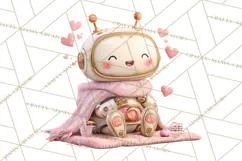Valentine Robot Png Clipart, Cute Valentine Characters Product Image 4