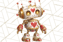 Valentine Robot Png Clipart, Cute Valentine Characters Product Image 2