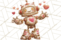 Valentine Robot Png Clipart, Cute Valentine Characters Product Image 3
