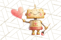Valentine Robot Png Clipart, Cute Valentine Characters Product Image 4