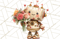 Valentine Robot Png Clipart, Cute Valentine Characters Product Image 2