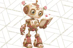 Valentine Robot Png Clipart, Cute Valentine Characters Product Image 4