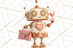 Valentine Robot Png Clipart, Cute Valentine Characters Product Image 4