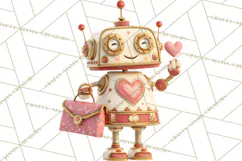 Valentine Robot Png Clipart, Cute Valentine Characters Product Image 4