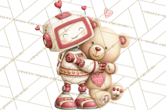 Valentine Robot Png Clipart, Cute Valentine Characters Product Image 3