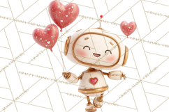 Valentine Robot Png Clipart, Cute Valentine Characters Product Image 5