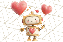 Valentine Robot Png Clipart, Cute Valentine Characters Product Image 2
