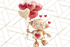 Valentine Robot Png Clipart, Cute Valentine Characters Product Image 5