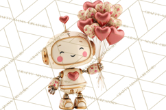 Valentine Robot Png Clipart, Cute Valentine Characters Product Image 2