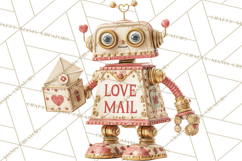 Valentine Robot Png Clipart, Cute Valentine Characters Product Image 3