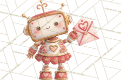 Valentine Robot Png Clipart, Cute Valentine Characters Product Image 5