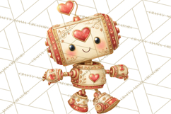 Valentine Robot Png Clipart, Cute Valentine Characters Product Image 4