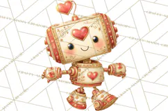 Valentine Robot Png Clipart, Cute Valentine Characters Product Image 4