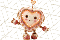 Valentine Robot Png Clipart, Cute Valentine Characters Product Image 5