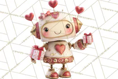Valentine Robot Png Clipart, Cute Valentine Characters Product Image 2