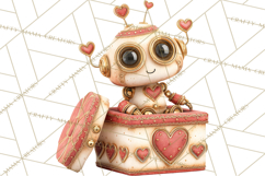 Valentine Robot Png Clipart, Cute Valentine Characters Product Image 2