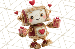 Valentine Robot Png Clipart, Cute Valentine Characters Product Image 4