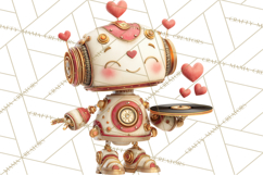 Valentine Robot Png Clipart, Cute Valentine Characters Product Image 5