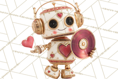 Valentine Robot Png Clipart, Cute Valentine Characters Product Image 2