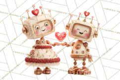 Valentine Robot Png Clipart, Cute Valentine Characters Product Image 4