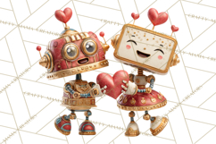 Valentine Robot Png Clipart, Cute Valentine Characters Product Image 5