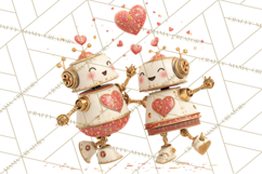 Valentine Robot Png Clipart, Cute Valentine Characters Product Image 2