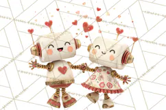 Valentine Robot Png Clipart, Cute Valentine Characters Product Image 3