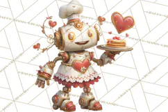 Valentine Robot Png Clipart, Cute Valentine Characters Product Image 5