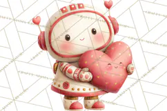 Valentine Robot Png Clipart, Cute Valentine Characters Product Image 2