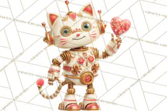 Valentine Robot Png Clipart, Cute Valentine Characters Product Image 3