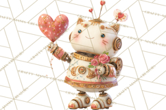 Valentine Robot Png Clipart, Cute Valentine Characters Product Image 4