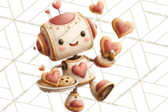 Valentine Robot Png Clipart, Cute Valentine Characters Product Image 5