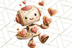 Valentine Robot Png Clipart, Cute Valentine Characters Product Image 5