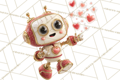 Valentine Robot Png Clipart, Cute Valentine Characters Product Image 3