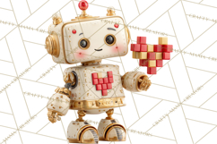 Valentine Robot Png Clipart, Cute Valentine Characters Product Image 4