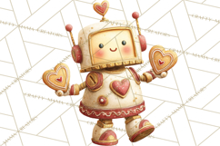 Valentine Robot Png Clipart, Cute Valentine Characters Product Image 5