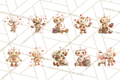 Valentine Robot Png Clipart, Cute Valentine Characters Product Image 4
