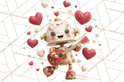 Valentine Robot Png Clipart, Cute Valentine Characters Product Image 4