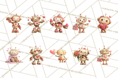 Valentine Robot Png Clipart, Cute Valentine Characters Product Image 3