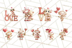 Valentine Robot Png Clipart, Cute Valentine Characters Product Image 5
