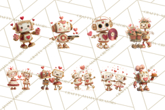 Valentine Robot Png Clipart, Cute Valentine Characters Product Image 9