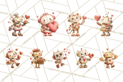 Valentine Robot Png Clipart, Cute Valentine Characters Product Image 8