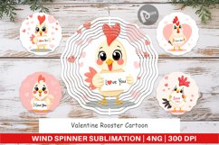 Wind Spinner Valentine Rooster Cartoon Product Image 1