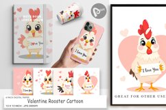 Digital Paper Valentine Rooster Cartoon Product Image 1