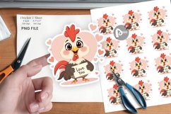 Valentine Rooster Cartoon Sticker Product Image 1