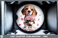 GorgeousValentine Rose Dogs Car Coaster design.